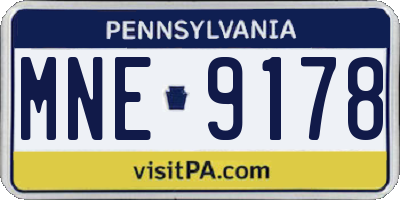 PA license plate MNE9178