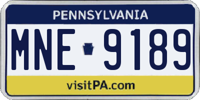 PA license plate MNE9189