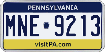 PA license plate MNE9213