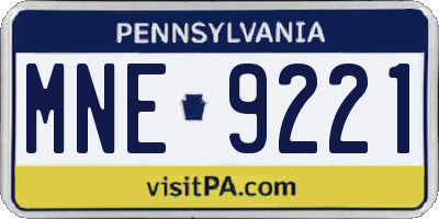 PA license plate MNE9221