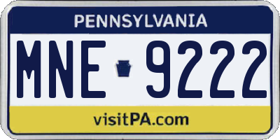 PA license plate MNE9222
