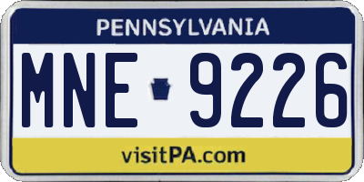 PA license plate MNE9226
