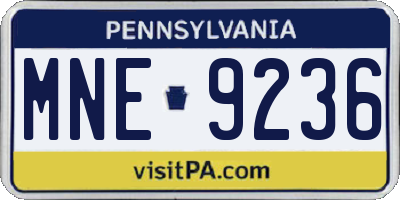 PA license plate MNE9236