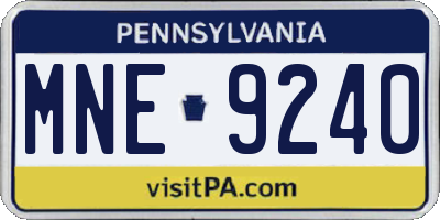 PA license plate MNE9240