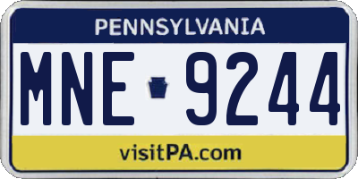 PA license plate MNE9244