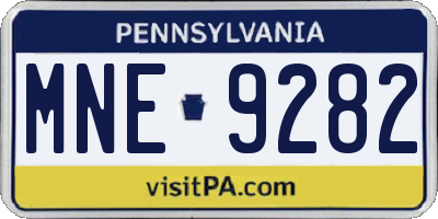 PA license plate MNE9282