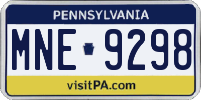 PA license plate MNE9298