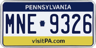 PA license plate MNE9326
