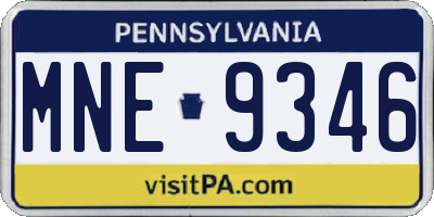 PA license plate MNE9346