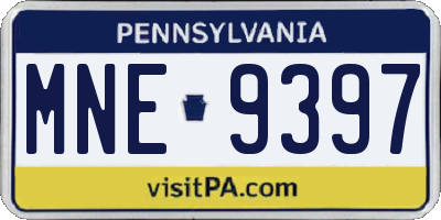 PA license plate MNE9397