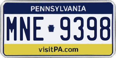 PA license plate MNE9398