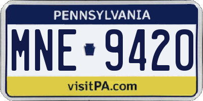 PA license plate MNE9420