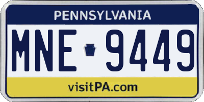 PA license plate MNE9449