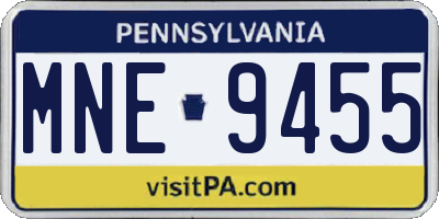 PA license plate MNE9455