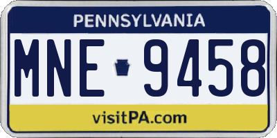 PA license plate MNE9458