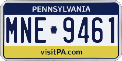 PA license plate MNE9461