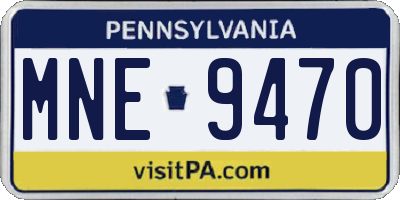 PA license plate MNE9470