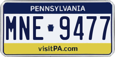 PA license plate MNE9477