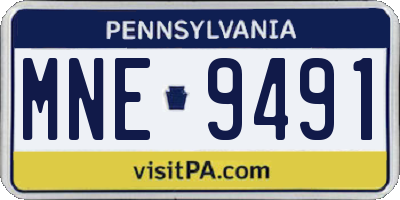 PA license plate MNE9491