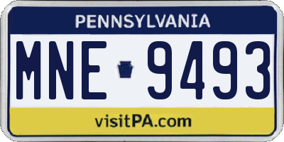 PA license plate MNE9493