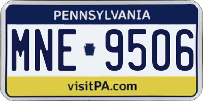 PA license plate MNE9506