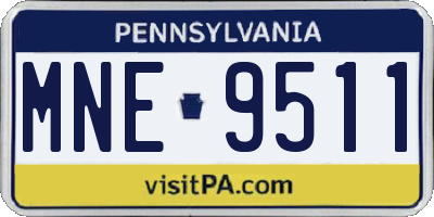 PA license plate MNE9511