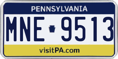 PA license plate MNE9513