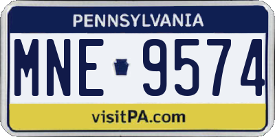 PA license plate MNE9574