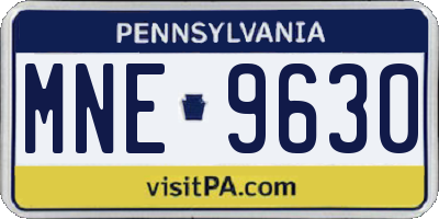 PA license plate MNE9630