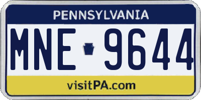 PA license plate MNE9644