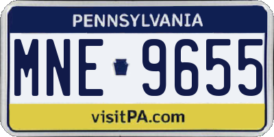 PA license plate MNE9655