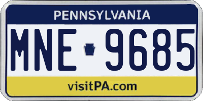 PA license plate MNE9685