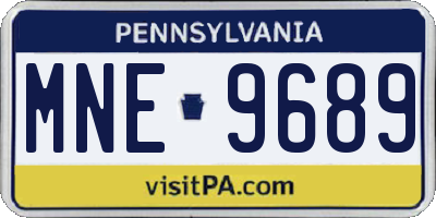 PA license plate MNE9689