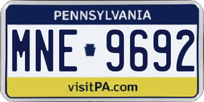 PA license plate MNE9692