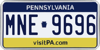 PA license plate MNE9696