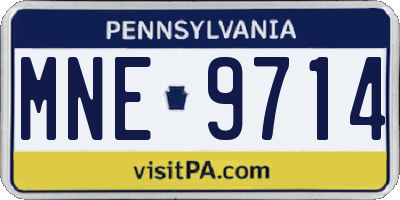 PA license plate MNE9714