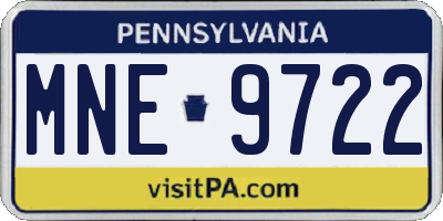 PA license plate MNE9722
