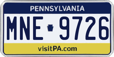 PA license plate MNE9726