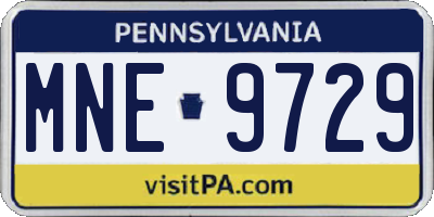 PA license plate MNE9729