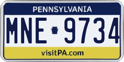 PA license plate MNE9734