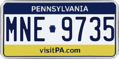 PA license plate MNE9735