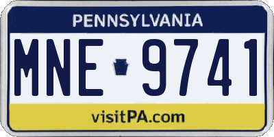 PA license plate MNE9741