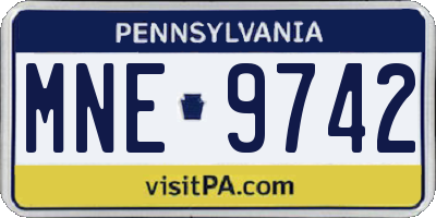 PA license plate MNE9742