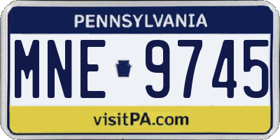 PA license plate MNE9745