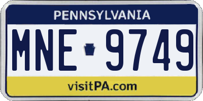 PA license plate MNE9749