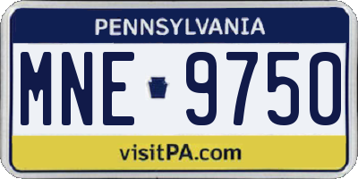PA license plate MNE9750