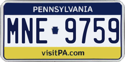 PA license plate MNE9759