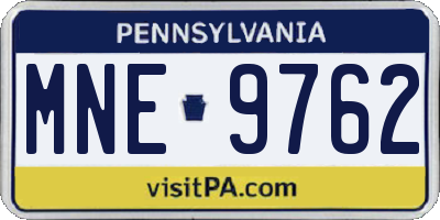 PA license plate MNE9762