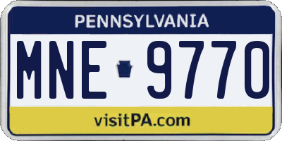 PA license plate MNE9770