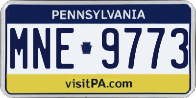 PA license plate MNE9773